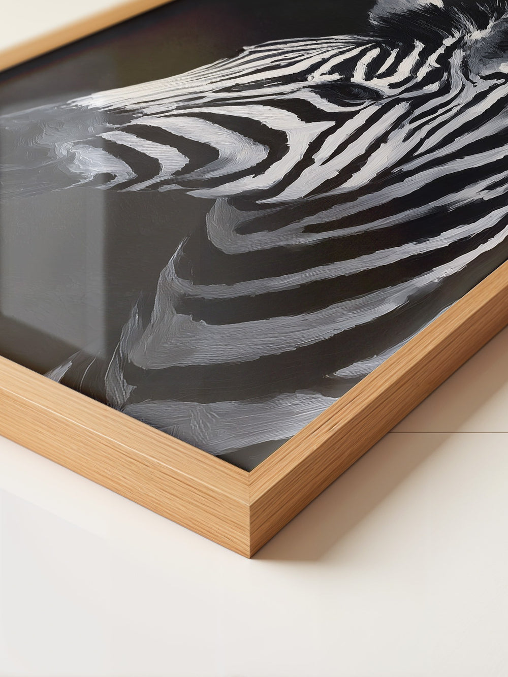 Zebra Profil schwarzweiß Pinselstriche