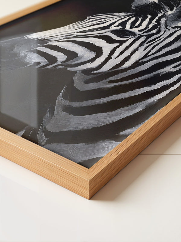 Zebra Profil schwarzweiß Pinselstriche