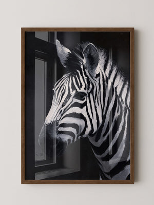 Zebra Profil schwarzweiß Pinselstriche