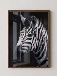 Zebra Profil schwarzweiß Pinselstriche