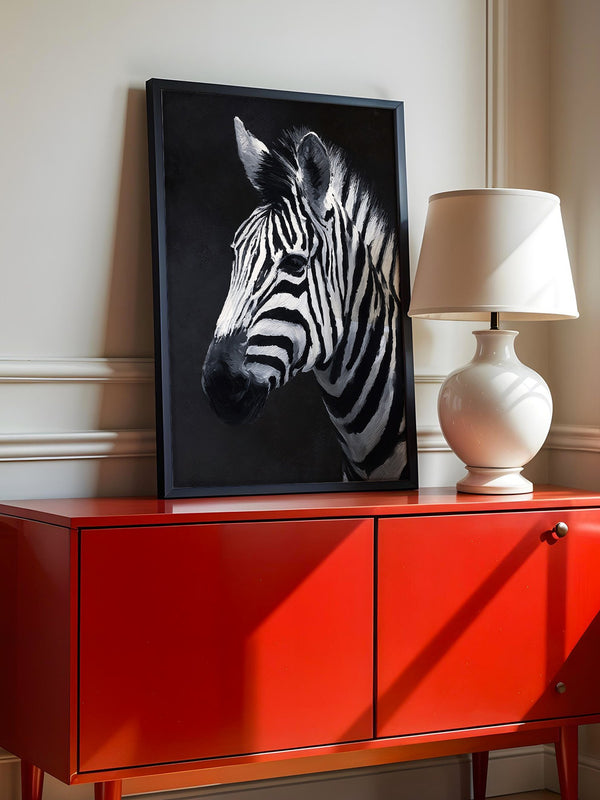 Zebra Profil schwarzweiß Pinselstriche