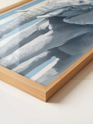 Elefant Streifenoptik Blau Weiß