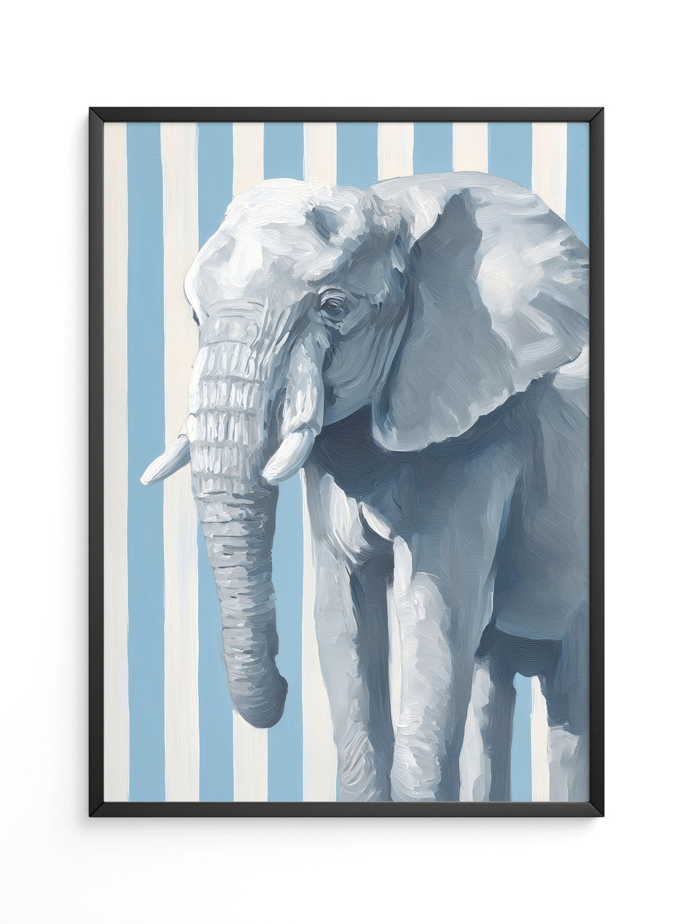 Elefant Streifenoptik Blau Weiß