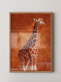 Giraffe Orange Malerei