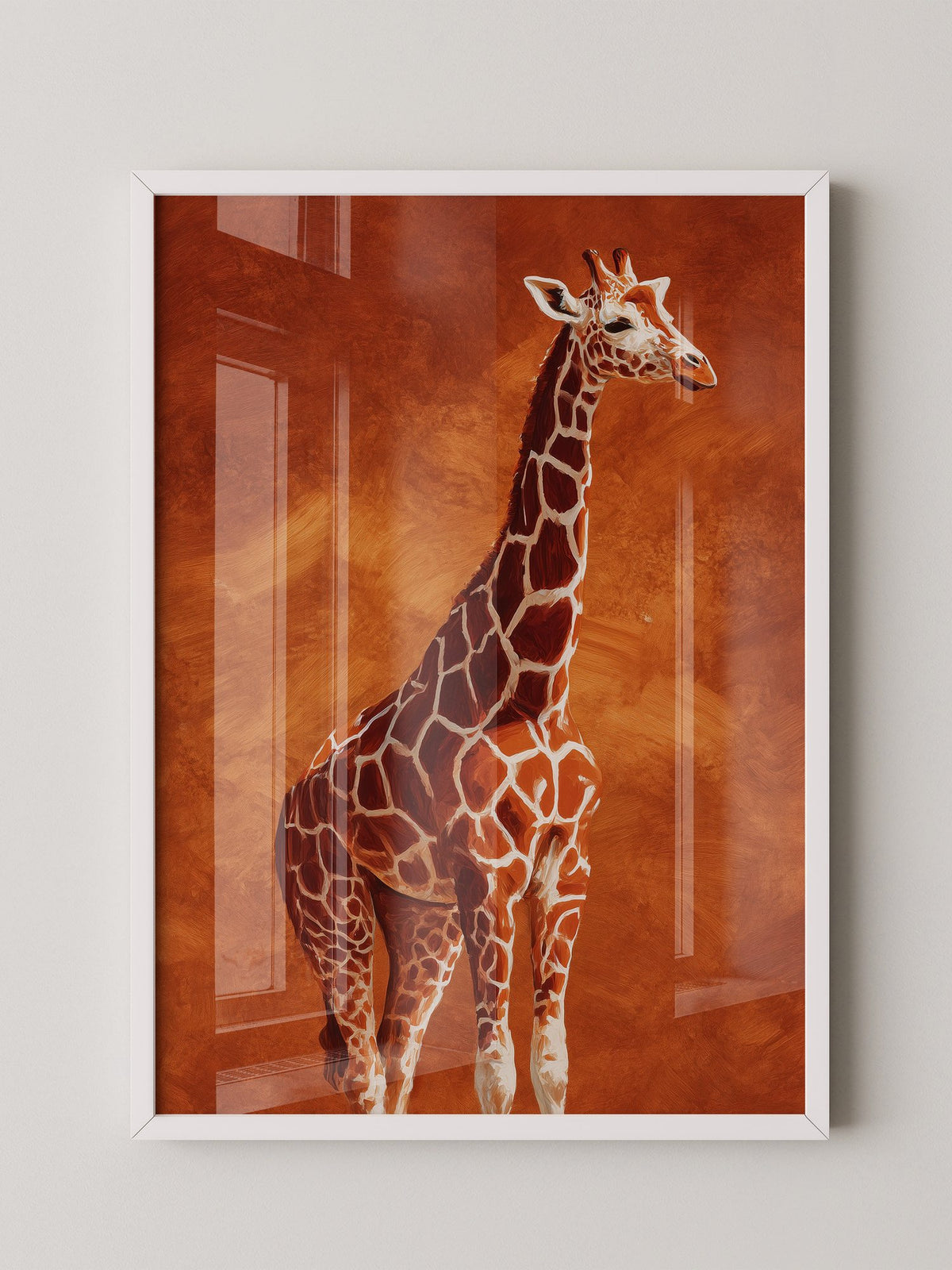 Giraffe Orange Malerei