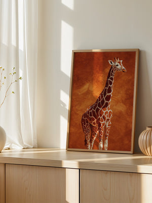 Giraffe Orange Malerei