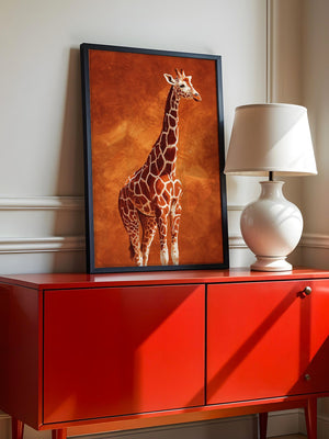 Giraffe Orange Malerei