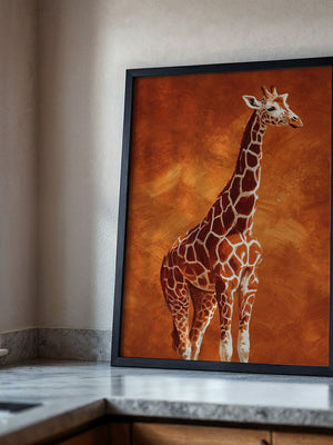 Giraffe Orange Malerei