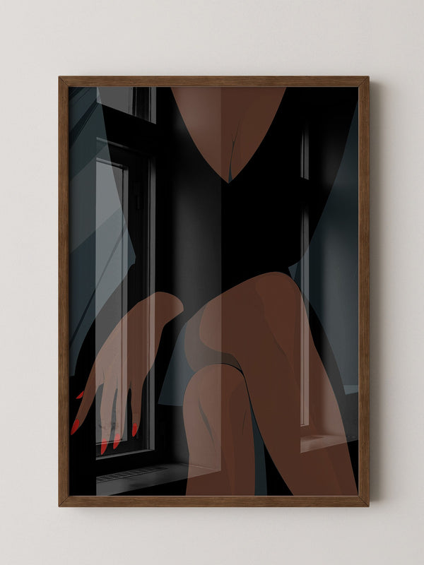 Elegante Silhouette Rote Nägel