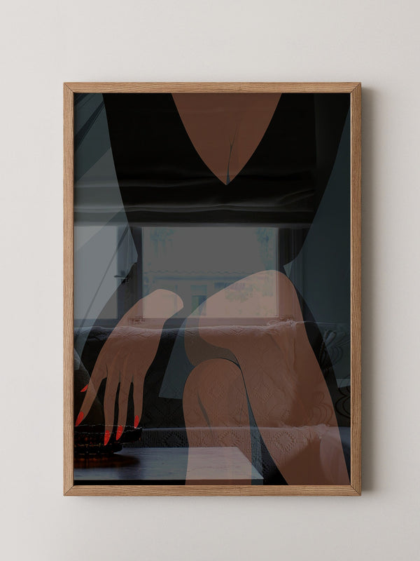 Elegante Silhouette Rote Nägel