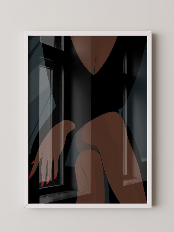 Elegante Silhouette Rote Nägel