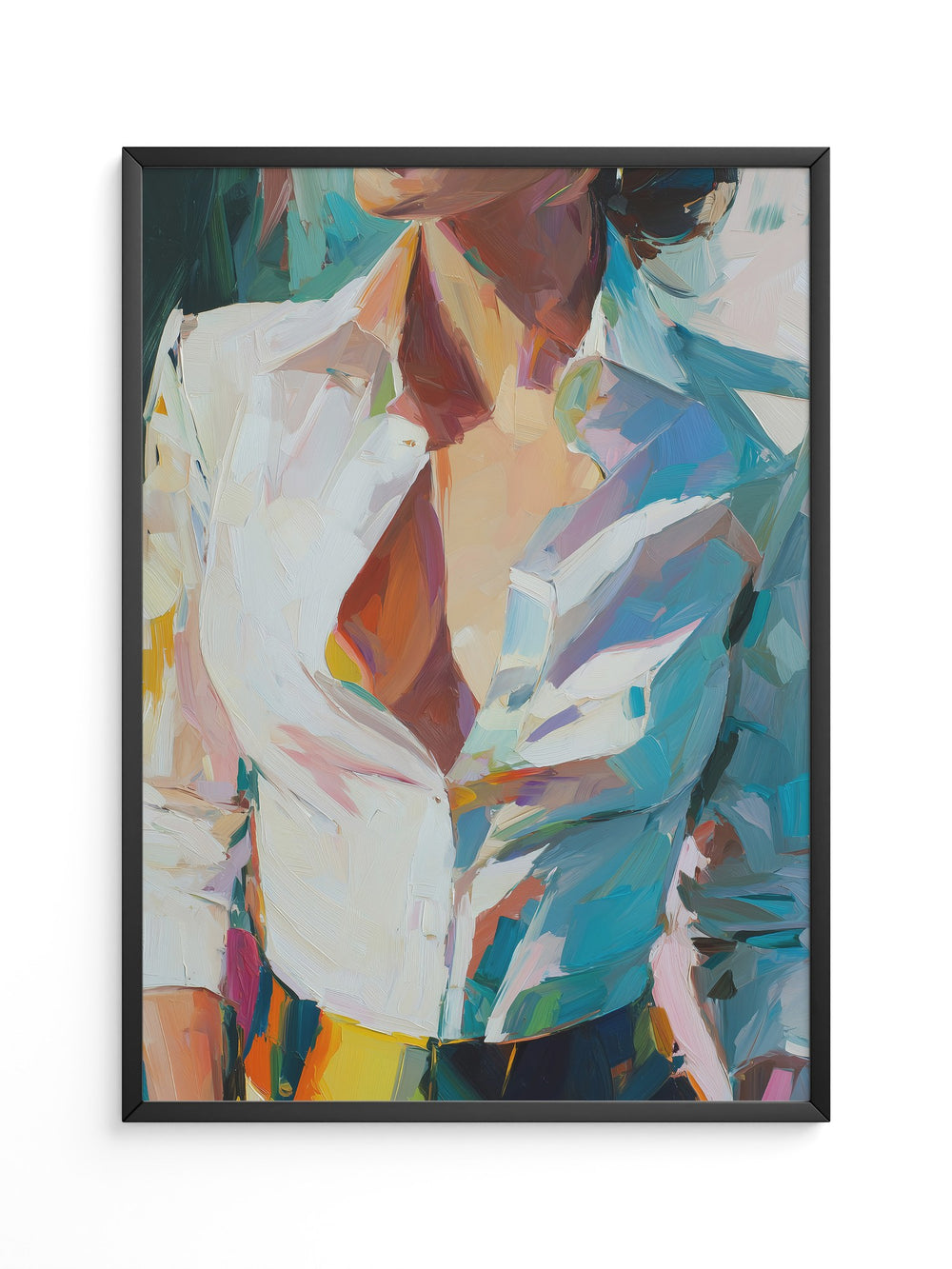 Frau Abstrakt Bunte Pinselstriche