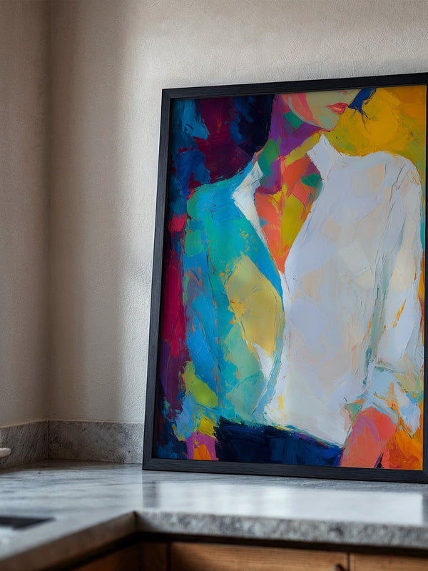 Abstrakte Frau leuchtend