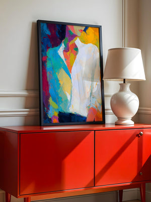 Abstrakte Frau leuchtend