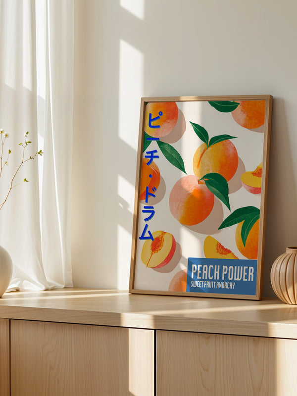 Pfirsiche Grafik Retro-Stil