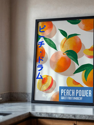 Pfirsiche Grafik Retro-Stil