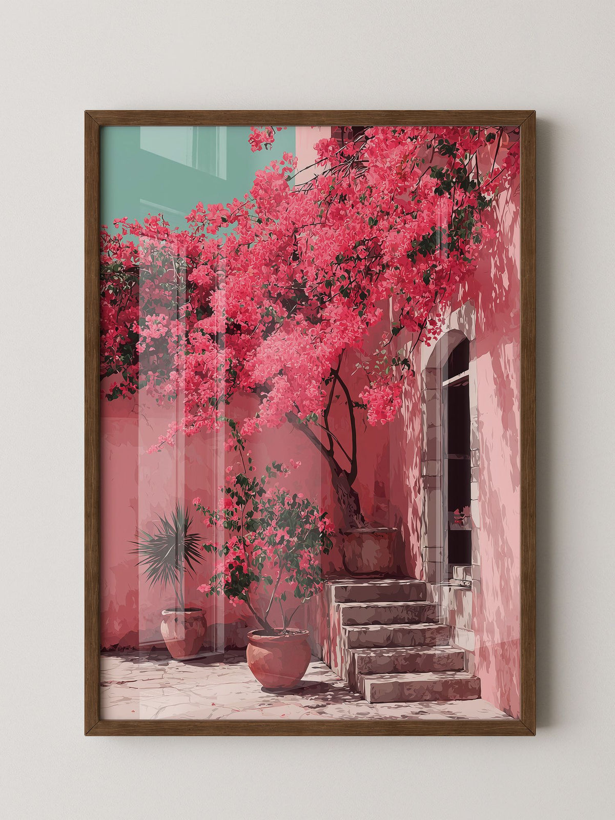 Bougainvillea Rosa Wanddetails