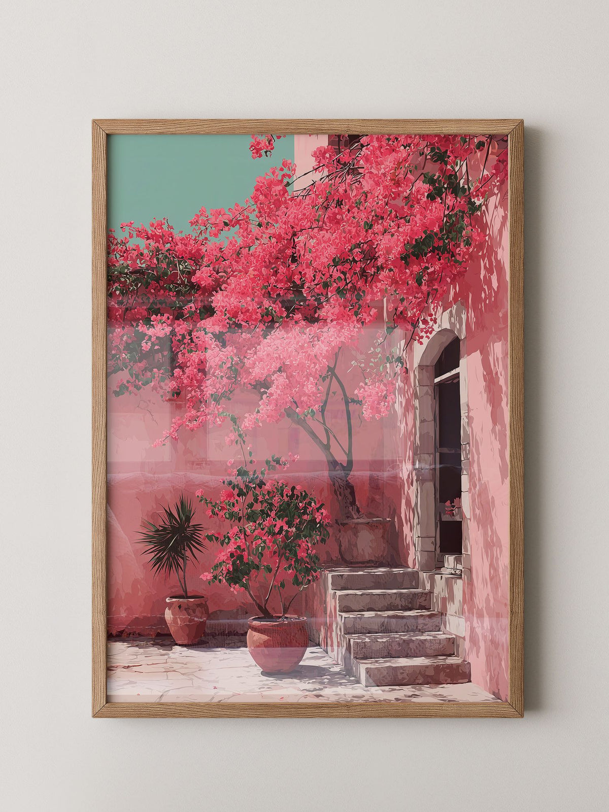 Bougainvillea Rosa Wanddetails