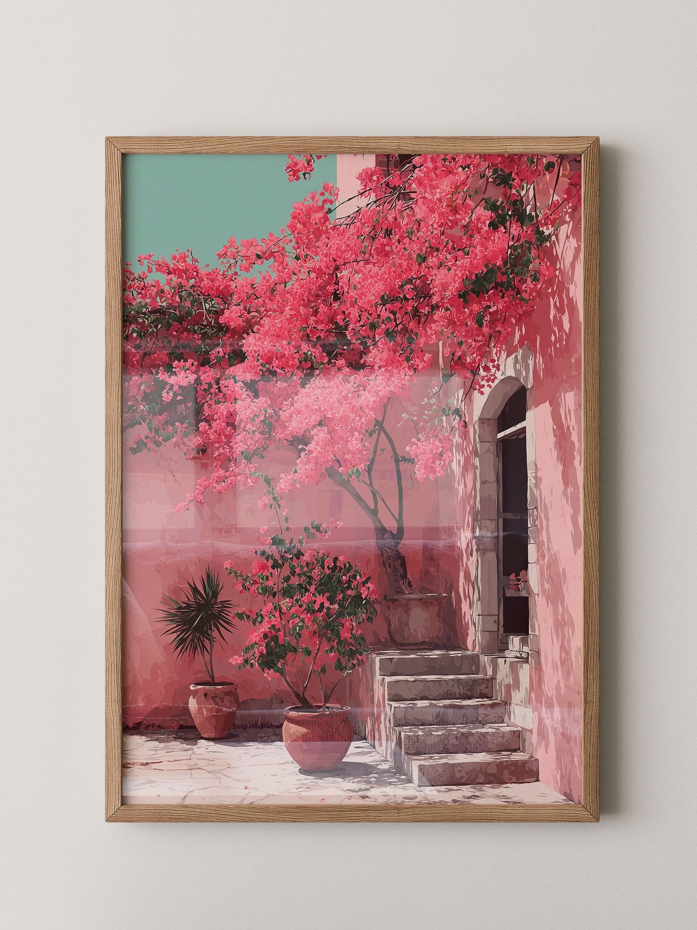 Bougainvillea Rosa Wanddetails