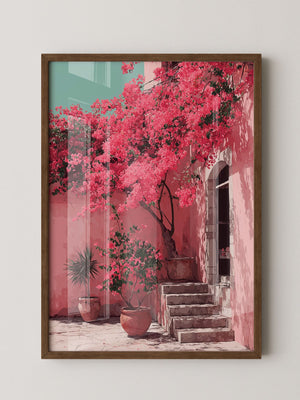 Bougainvillea Rosa Wanddetails