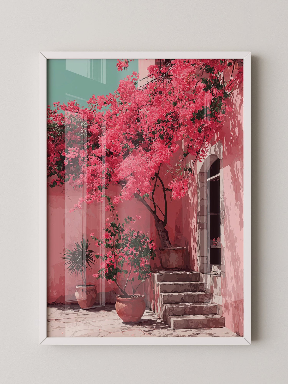 Bougainvillea Rosa Wanddetails