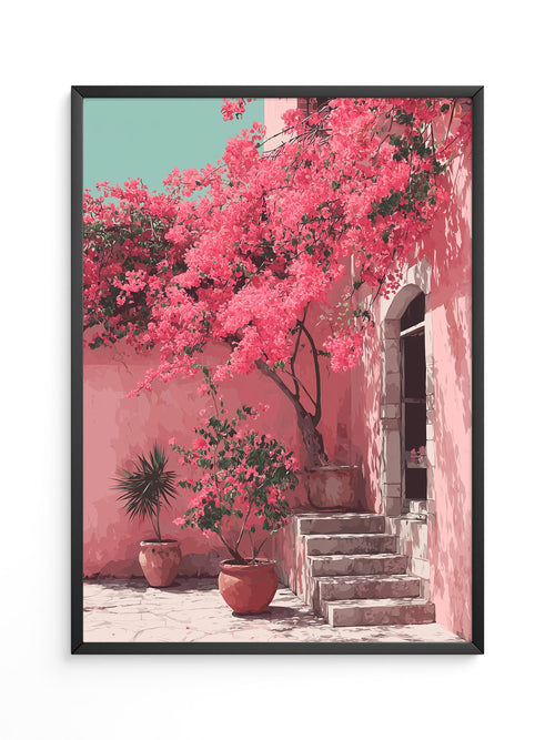 Bougainvillea Rosa Wanddetails