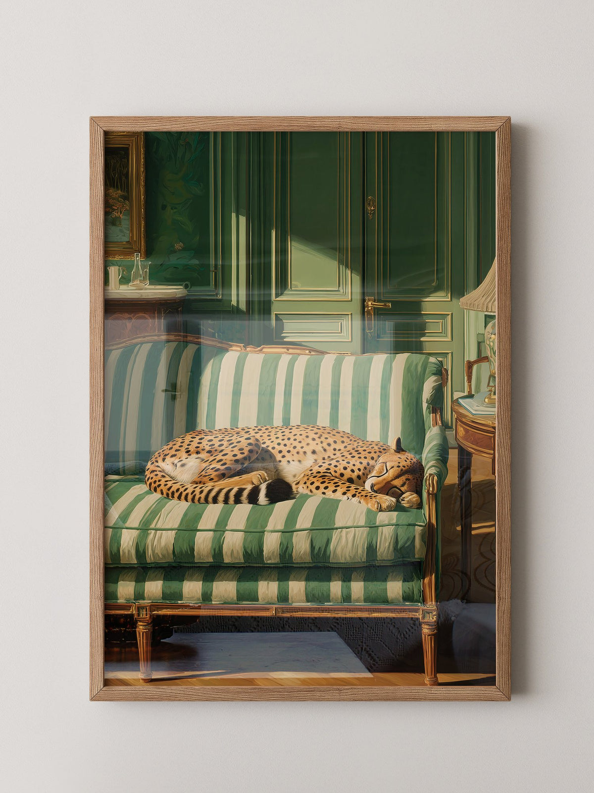 Gepard Sofa grün gestreift