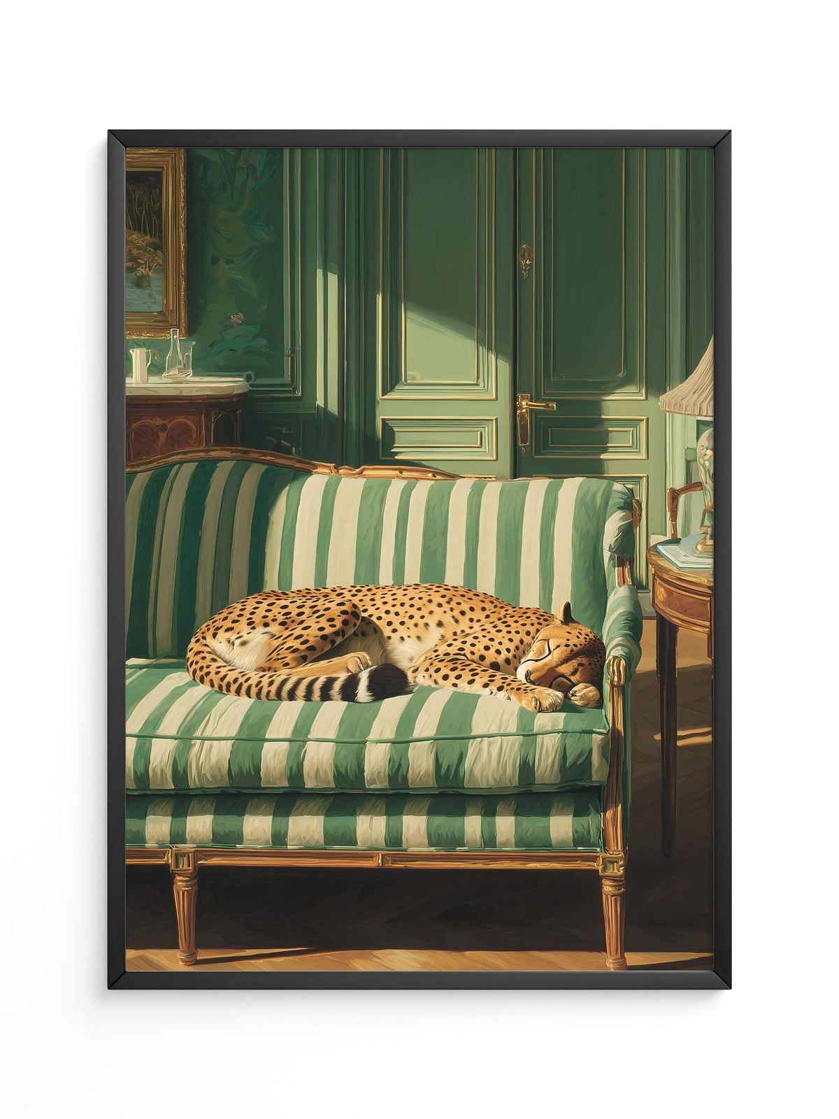 Gepard Sofa grün gestreift