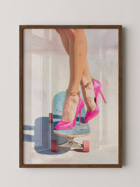 Skateboard Pinke Pumps Malerei