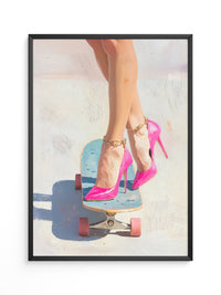 Skateboard Pinke Pumps Malerei