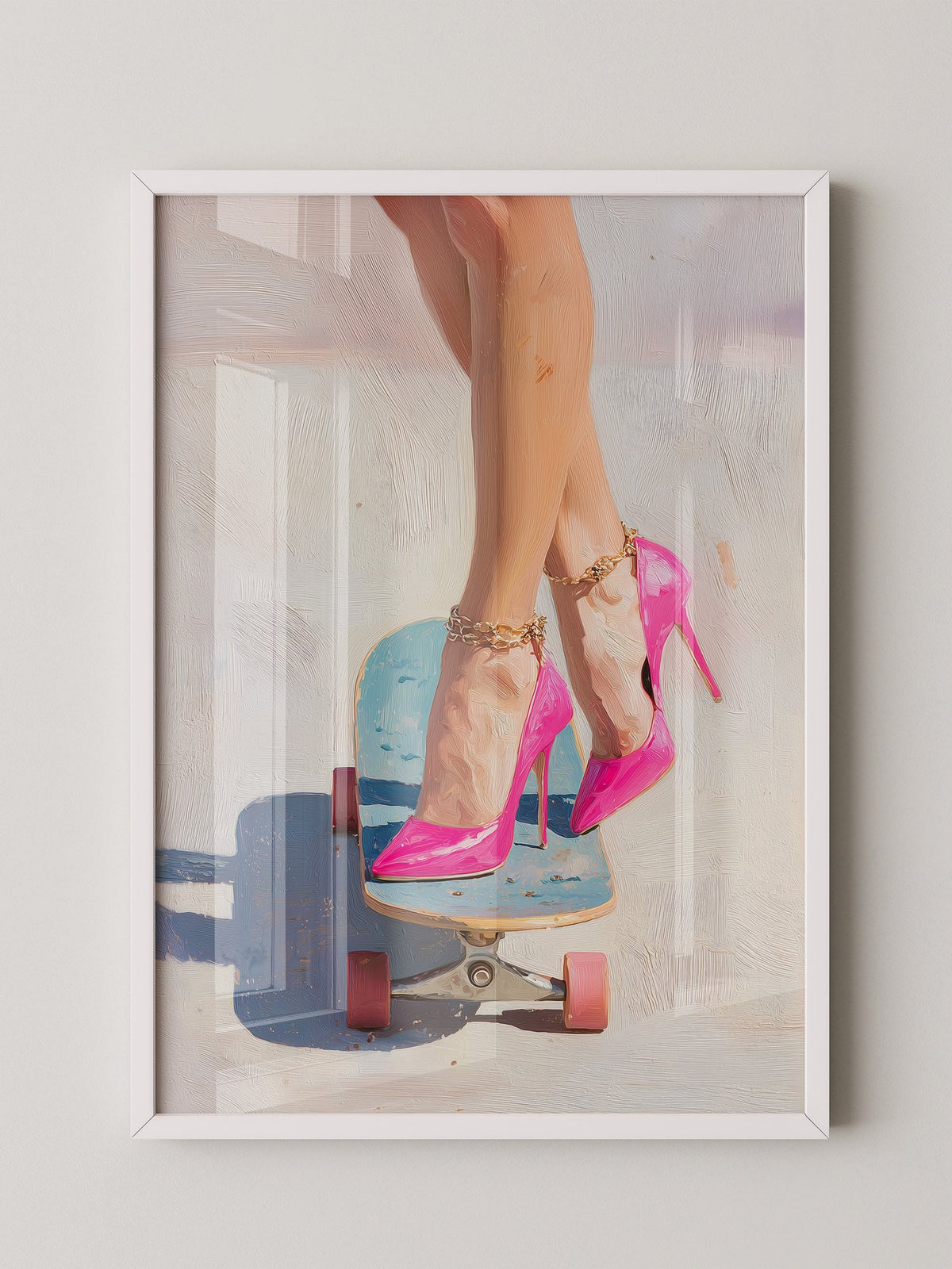 Skateboard Pinke Pumps Malerei