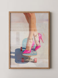 Skateboard Pinke Pumps Malerei
