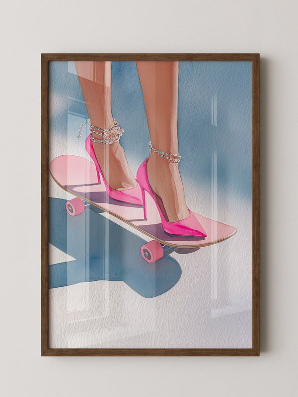 High Heels Skateboard Pink
