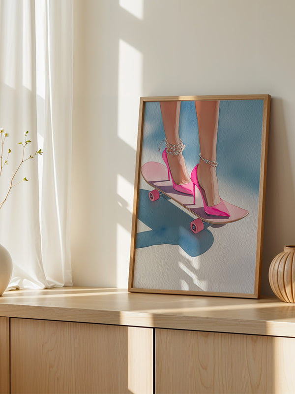 High Heels Skateboard Pink
