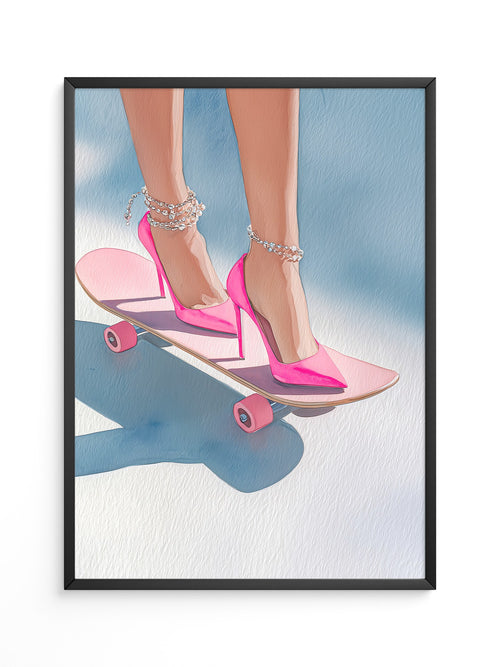 High Heels Skateboard Pink