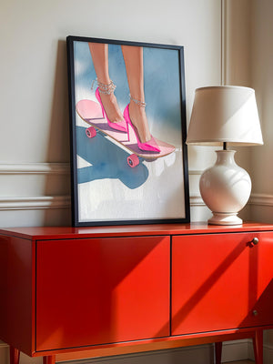 High Heels Skateboard Pink