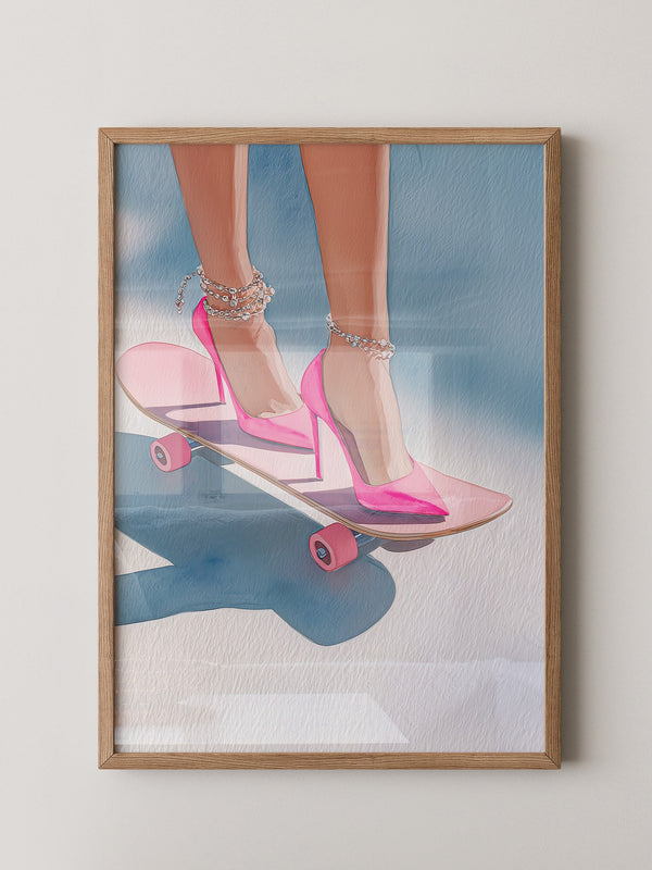 High Heels Skateboard Pink