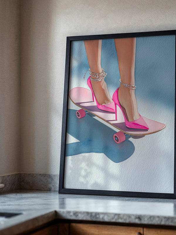 High Heels Skateboard Pink