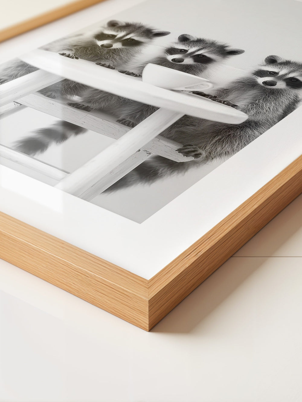 Waschbären Kaffee Schwarzweiß