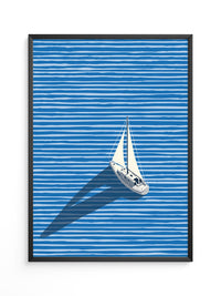 Segelboot Blaue Linien Schatten