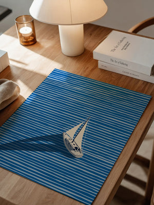 Segelboot Blaue Linien Schatten