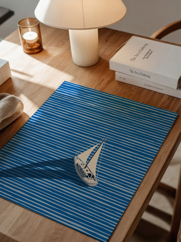 Segelboot Blaue Linien Schatten