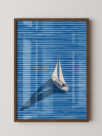 Segelboot Blaue Linien Schatten