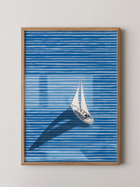 Segelboot Blaue Linien Schatten