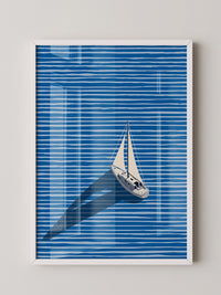 Segelboot Blaue Linien Schatten