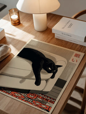 Schwarze Katze Retro-Design