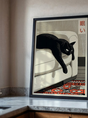 Schwarze Katze Retro-Design