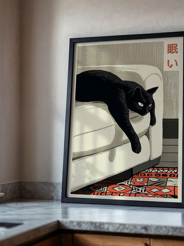 Schwarze Katze Retro-Design