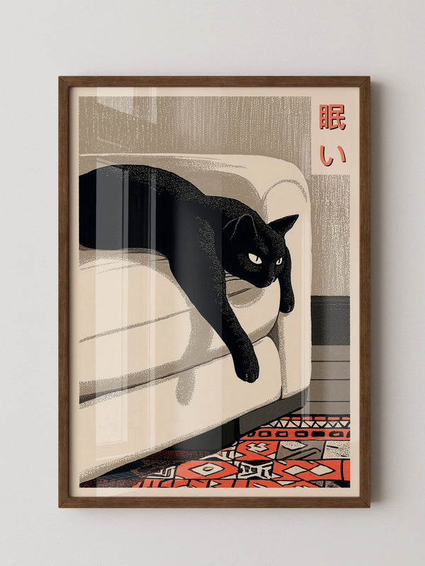 Schwarze Katze Retro-Design