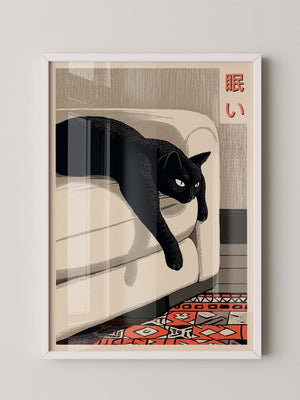 Schwarze Katze Retro-Design